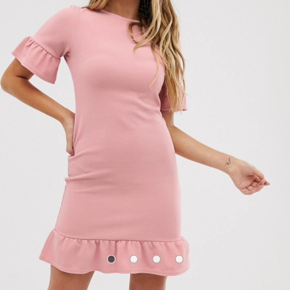 Pink Ruffle Shift Dress Size 6 - Picture 7 of 7